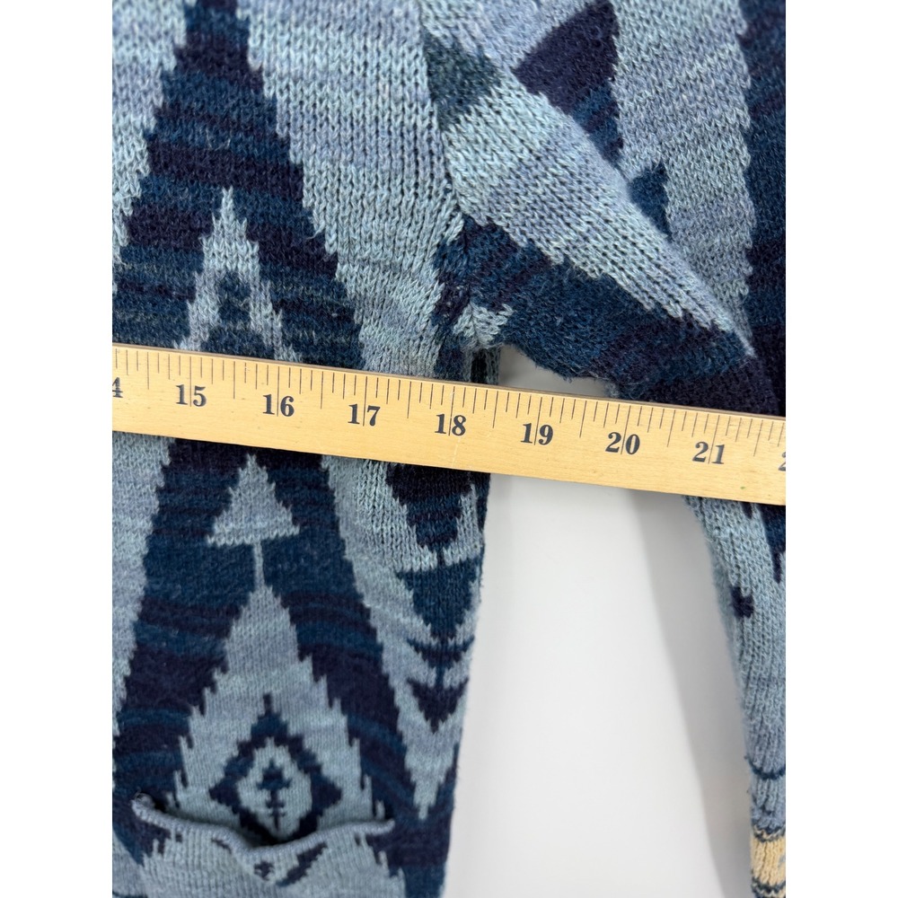 Polo Ralph Lauren Southwestern Cardigan Sweater Women S Blue Aztec Shawl Neck - Picture 6 of 9